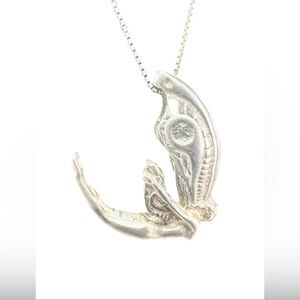 Vintage Flying Nude Fairy Nymph Pendant Sterling Silver .925 with 20” Necklace